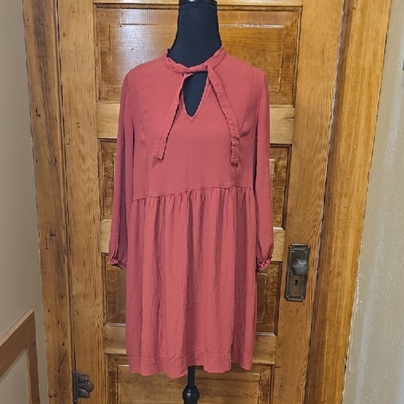 Free Assembly Dresses & Skirts - Free Assembly Casual Red Long Sleeve Boho Dress M